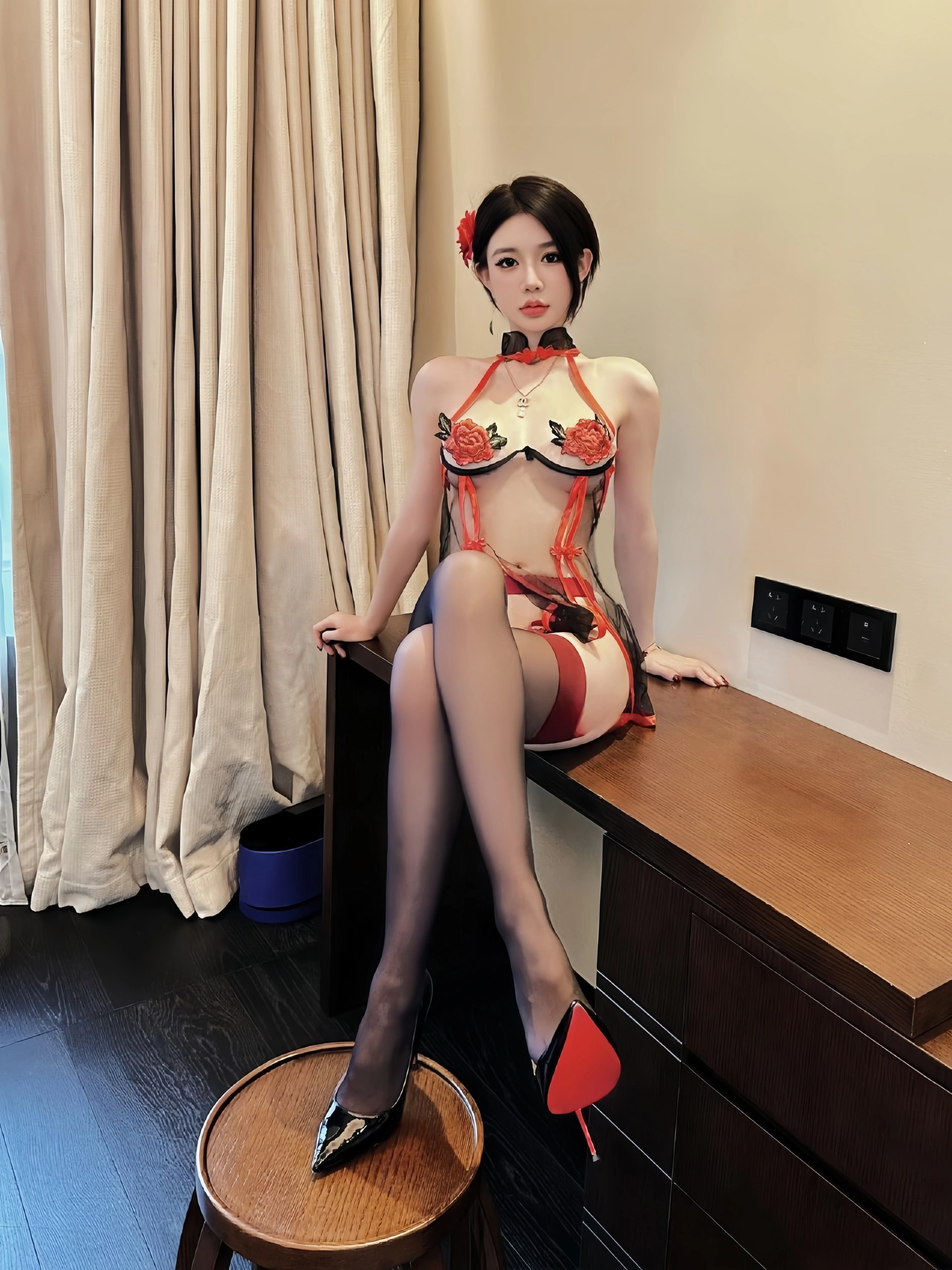031.黎允熙baby-微密圈系列 红色蕾丝清纯妹 2